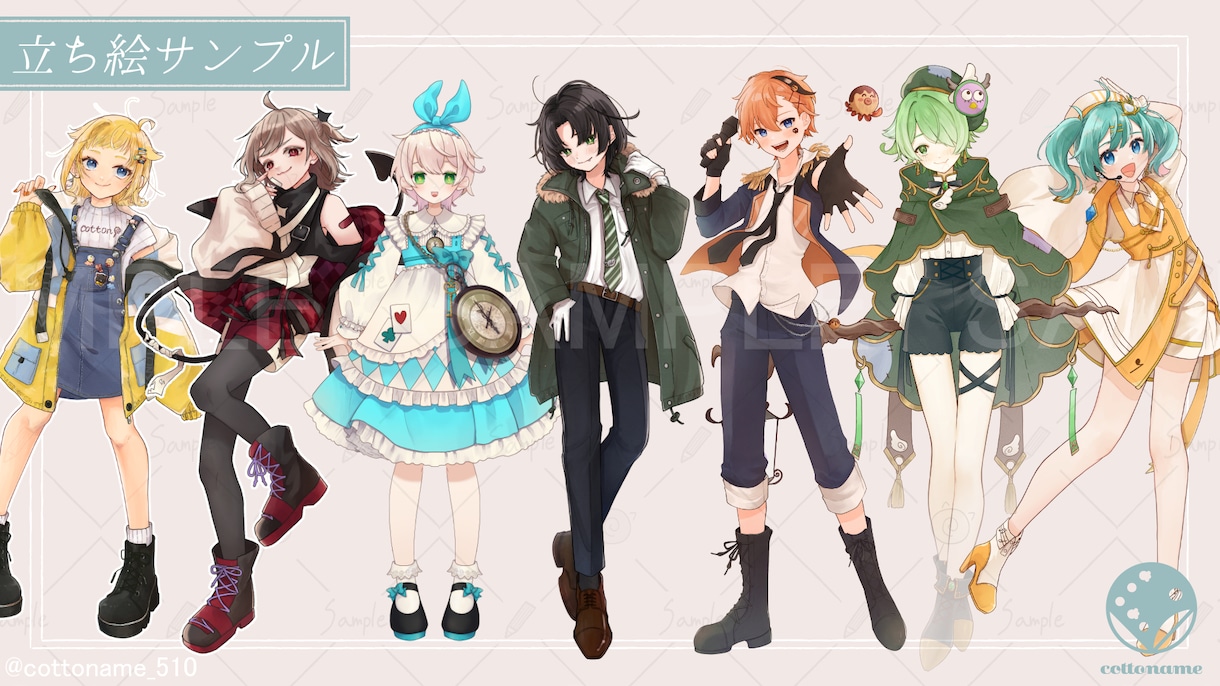 Live2D用やTRPG用などの立ち絵描きます 貴方だけのオリジナル立ち絵を作りませんか？ イメージ3