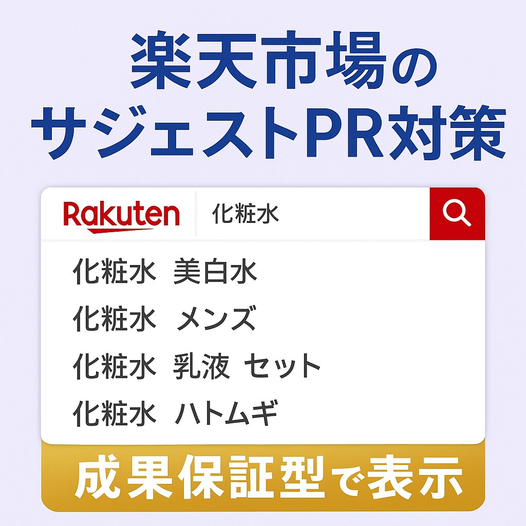 楽天市場のサジェストに商品名などを必ず表示させます 【表示されなければ無料】【PC スマホ アプリ】 イメージ1