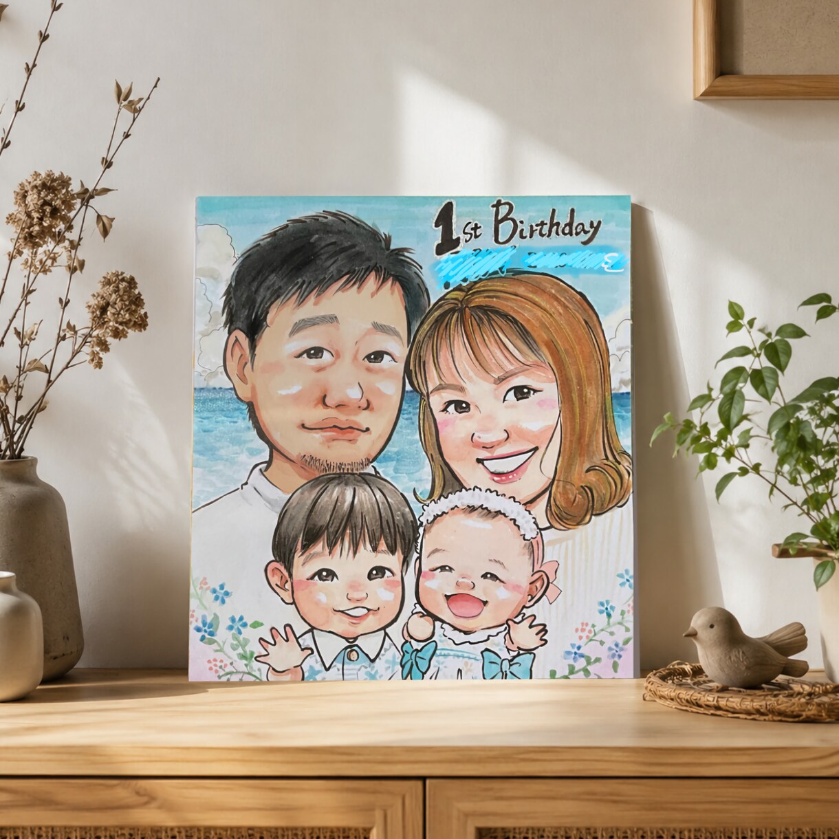 還暦、お祝いや記念に！すぐ飾れる色紙に手書きします 世界で1枚だけの原画！贈って飾って嬉しい一枚/送料込 イメージ3