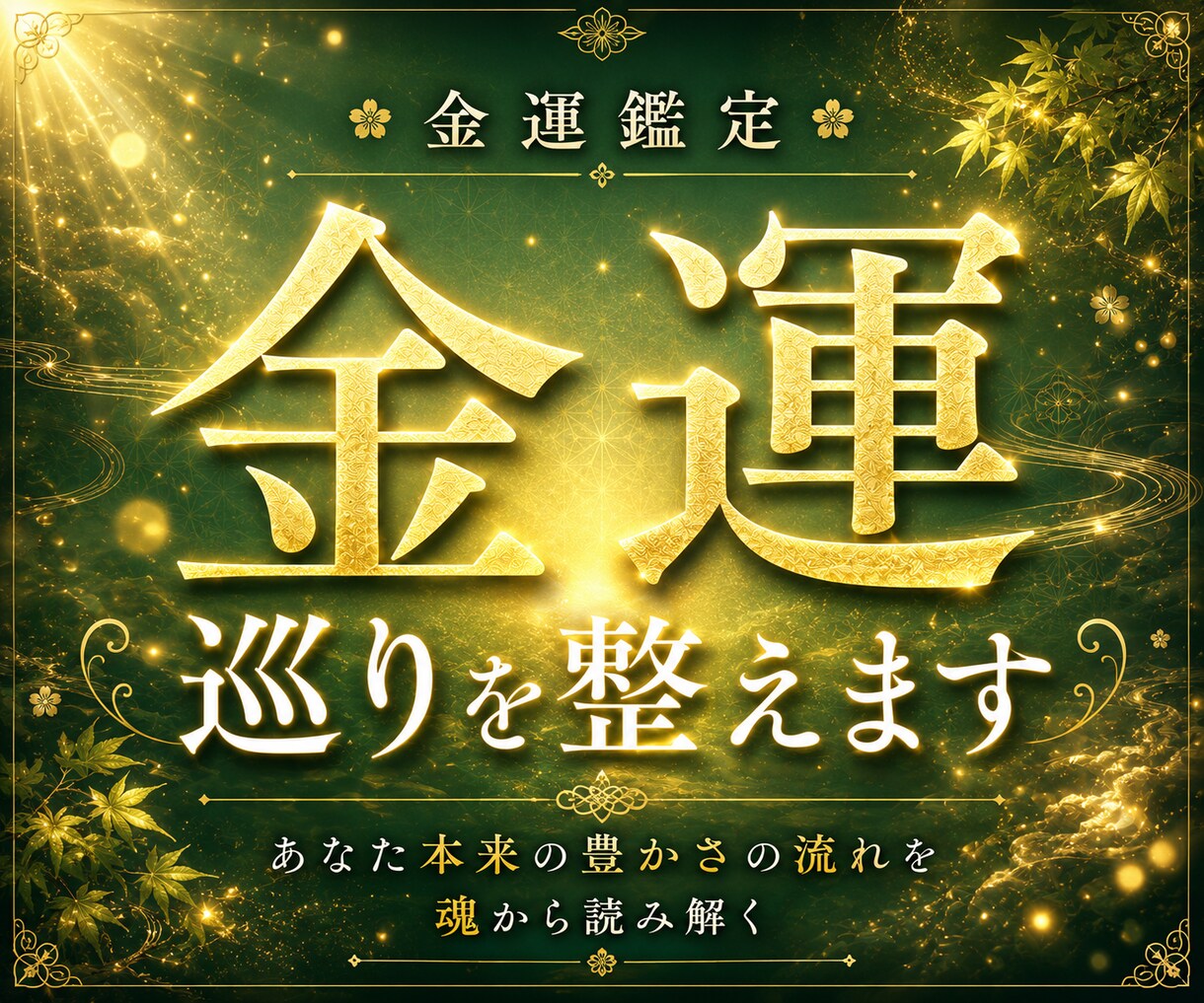 金運鑑定｜本来の豊かさの流れを魂から読み解きます 豊かさが巡らない本当の理由と金運の流れを魂から読み解く イメージ1