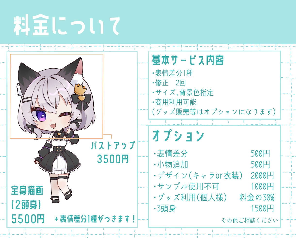 かわいいデフォルメキャラ描きます 表情差分付き！商用利用も可能です イメージ2
