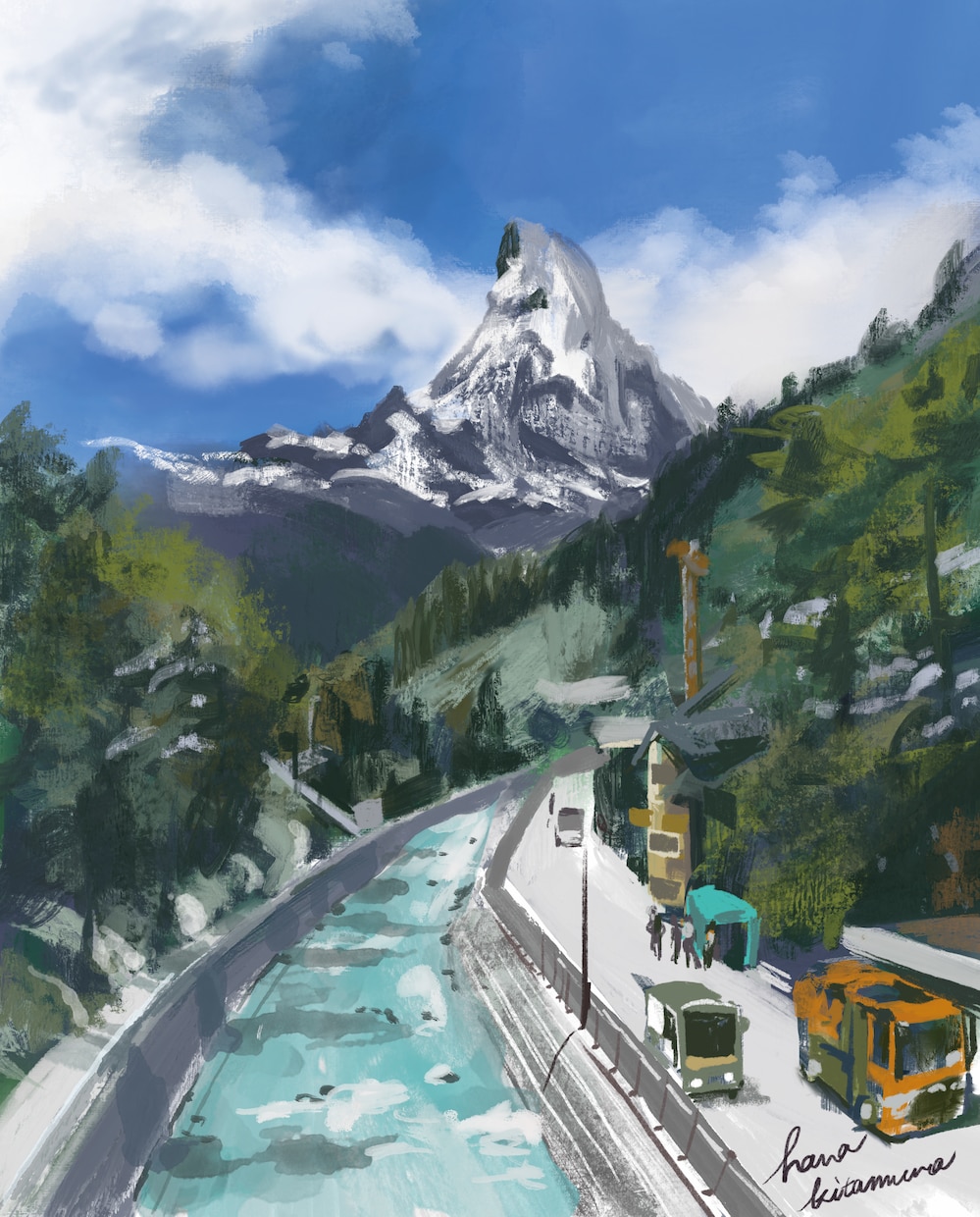あなたのお気に入りの風景をデジタルで描きます 何気ない風景をかけがえないものに。挿絵、動画背景、贈り物に。 イメージ1
