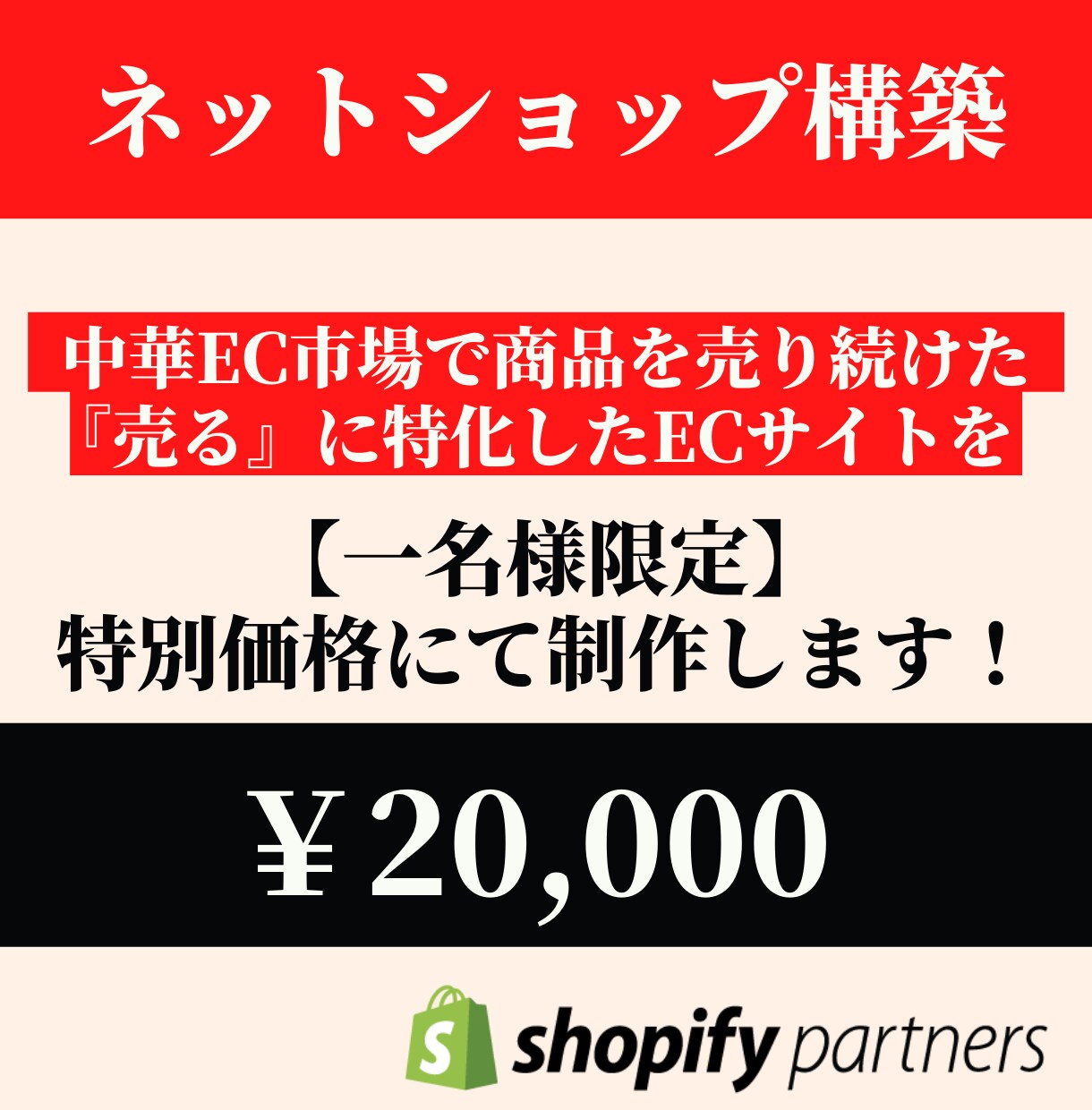 shopify専門家がECサイトを制作します 中華EC市場で商品を売り続けたEC構築者が売れるECを構築！ イメージ1