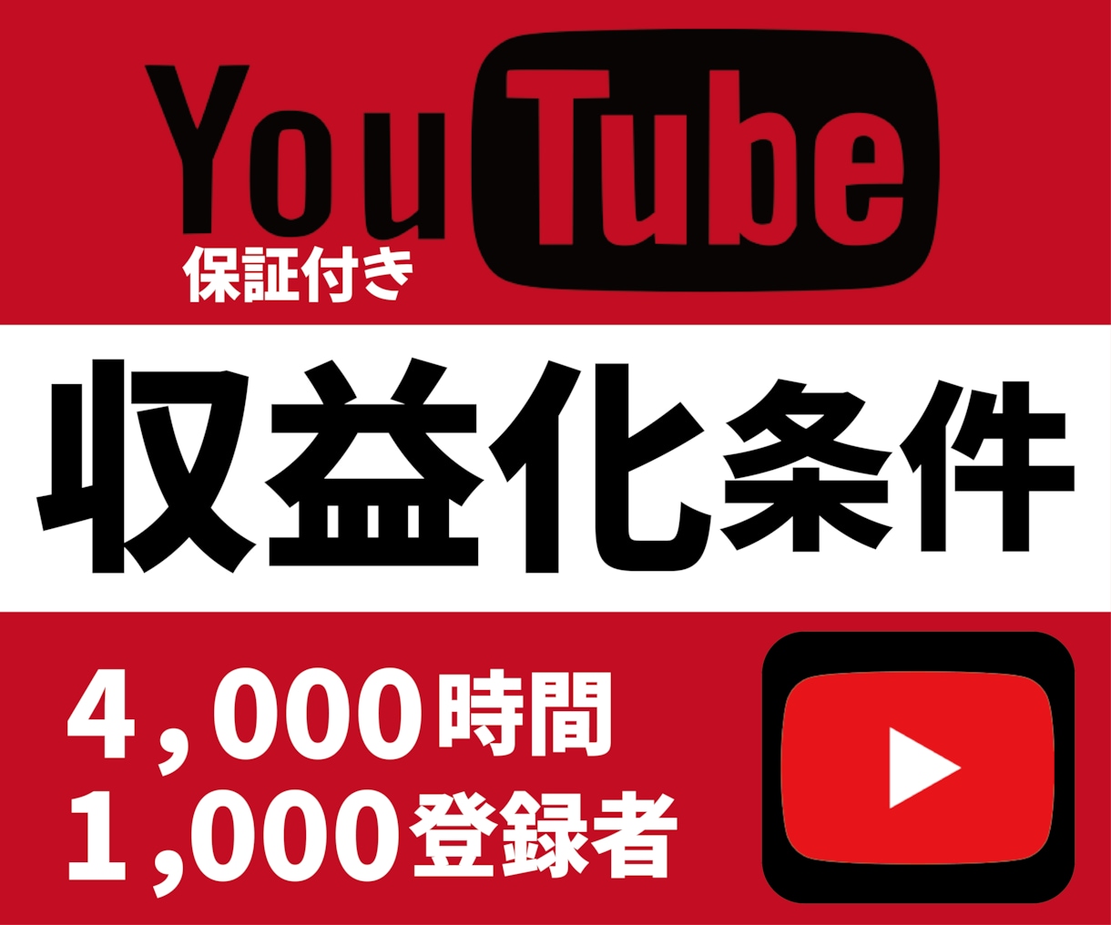 Youtube収益化条件サポートします ユーチューブで4000時間＆登録者1000人宣伝拡散します！ イメージ1
