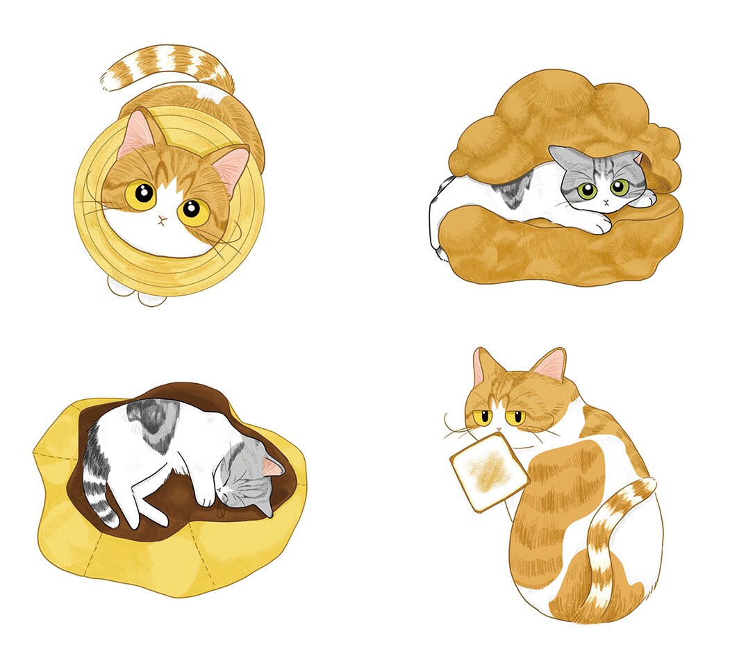 猫の可愛い似顔絵イラスト描きます 猫の種類、ポーズなどはご要望に合わせます◎ イメージ6