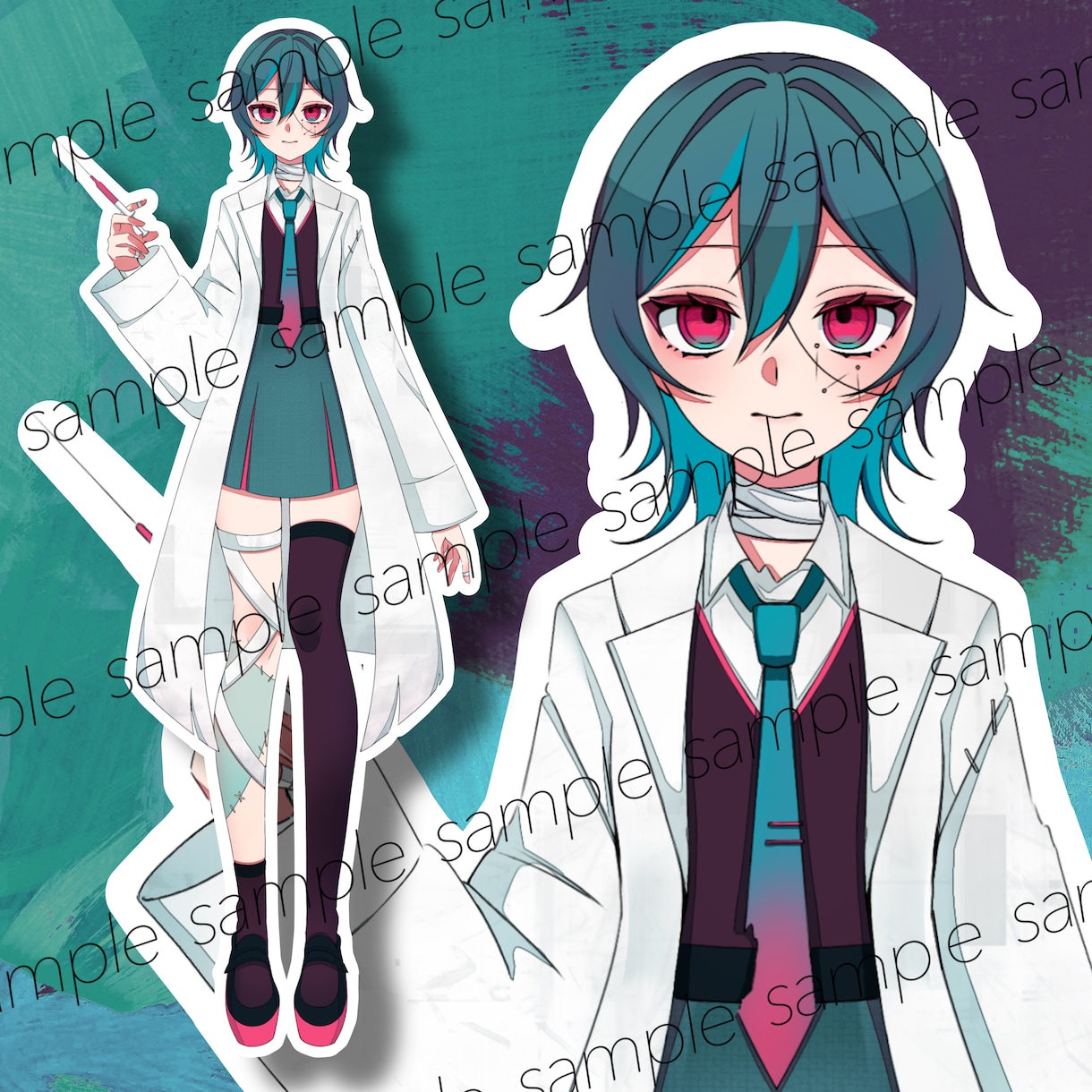 1点物！ゾンビ×医者女の子の立ち絵を販売します IRIAMやTRPGなど用途様々！ イメージ1