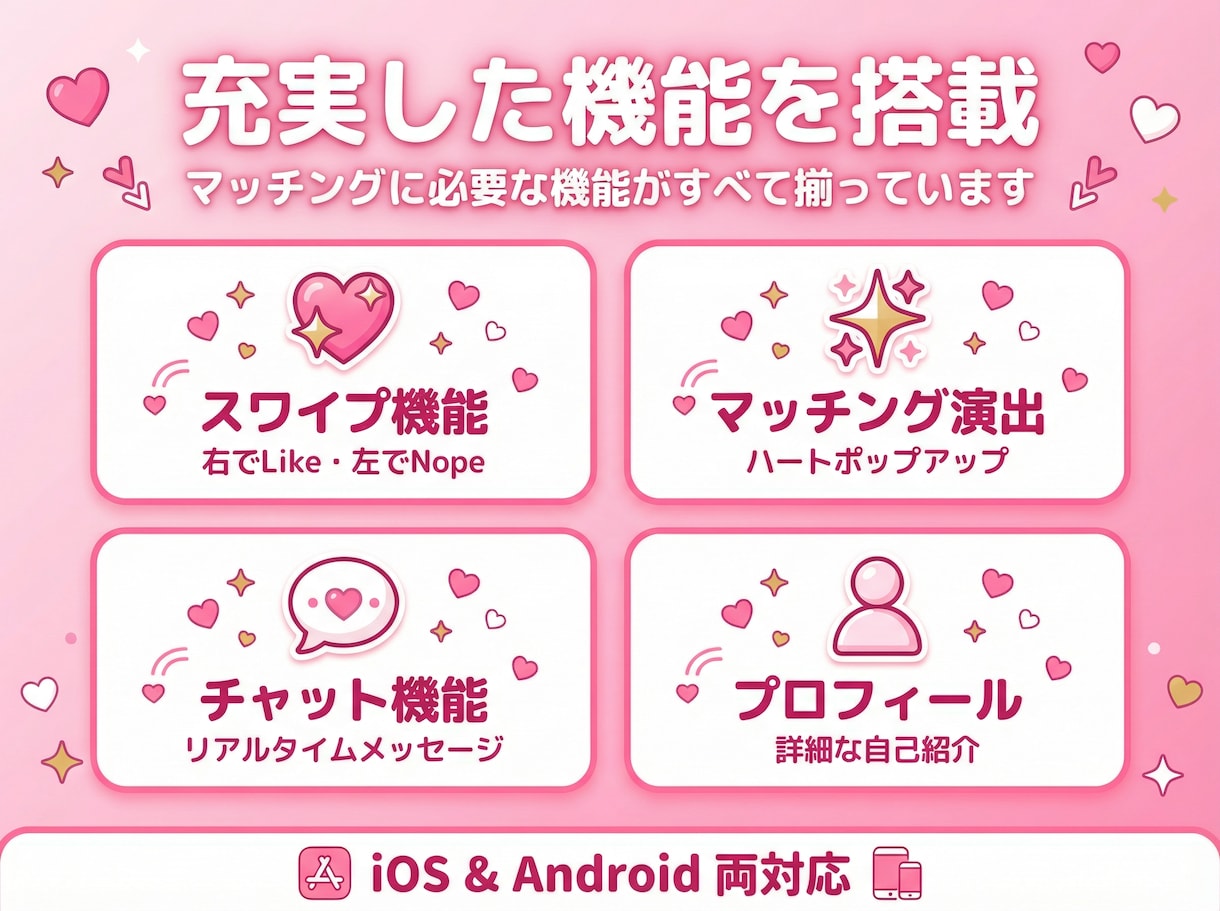 マッチングアプリをiOS＆Android制作します 恋愛・婚活マッチングアプリをスマホ向けに制作します イメージ2