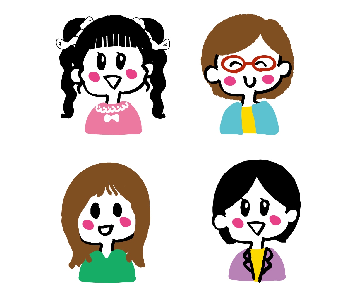 カラフルでかわいい☆手描き風アイコンを作成します 即日〜納品OK！明るくポップな派手色アイコンで目を惹こう！ イメージ2