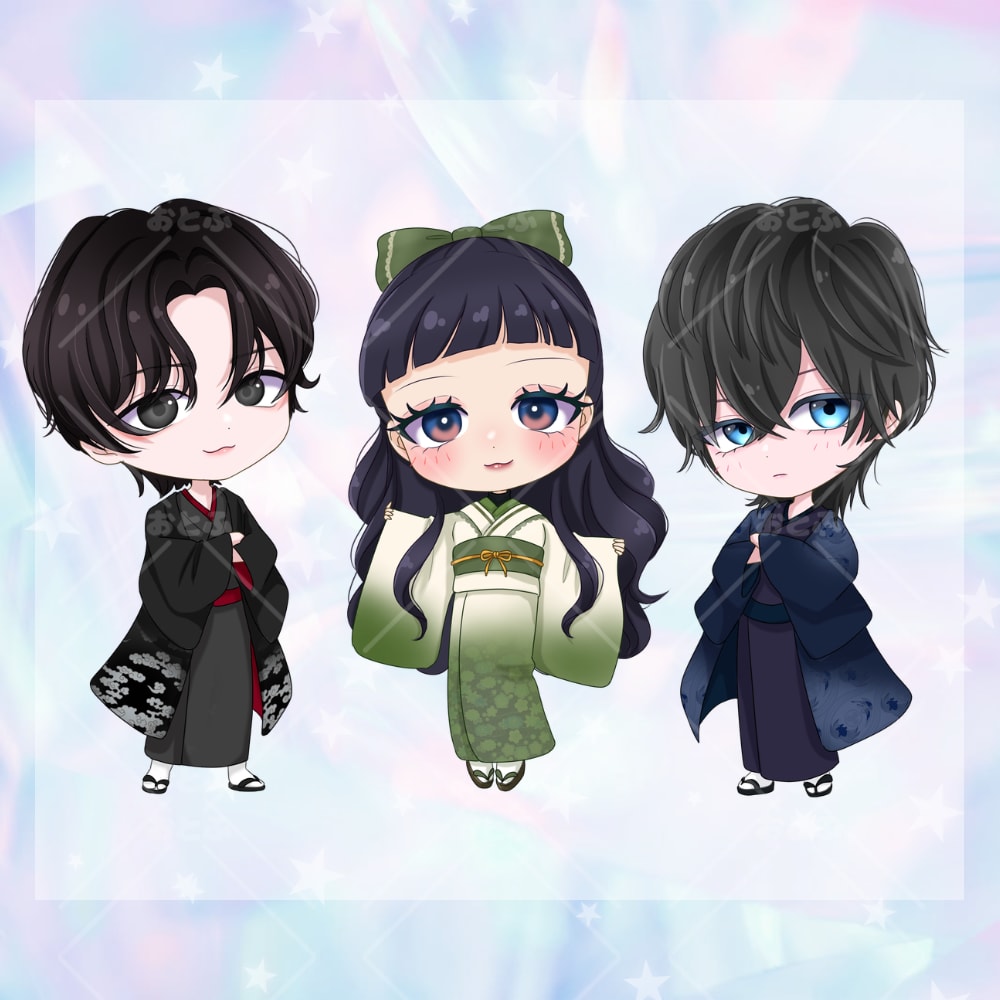 配信・推し活向け♡商用可SDミニキャラ描きます キラきゅん塗りでこだわり衣装や本人様寄せ可◎丁寧に描きます イメージ7