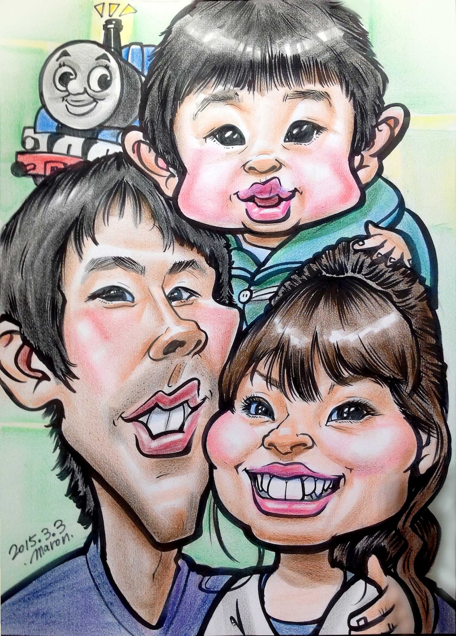 3名～5名様の楽しくそっくりな似顔絵お届けします 【４名描き対応可】◎納期5日◎本格的カリカチュアです！ イメージ3