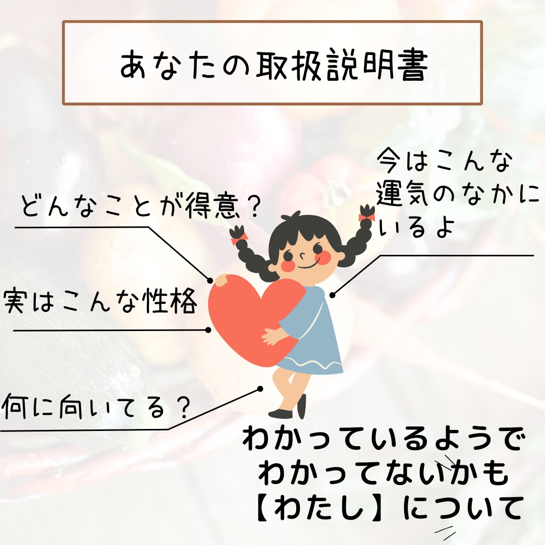 あなたの取扱説明書お作りします 自分でも気づかない自分のことが、詳しくわかる鑑定です イメージ1