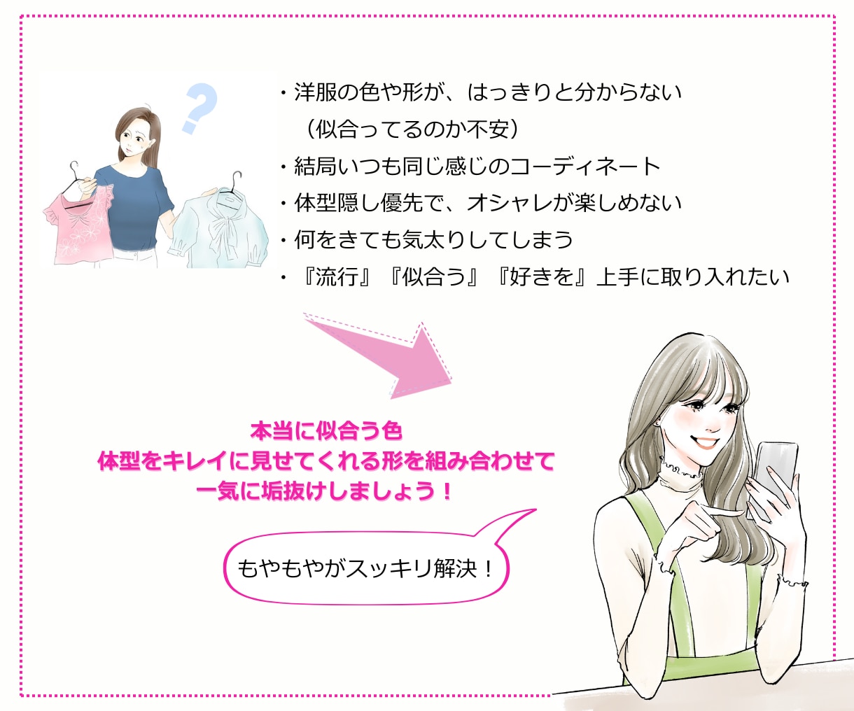 大人対応：骨格診断｜パーソナルカラー診断します 似合う選び方を整える｜女性誌特集｜2万名実績完全個別カルテ イメージ6