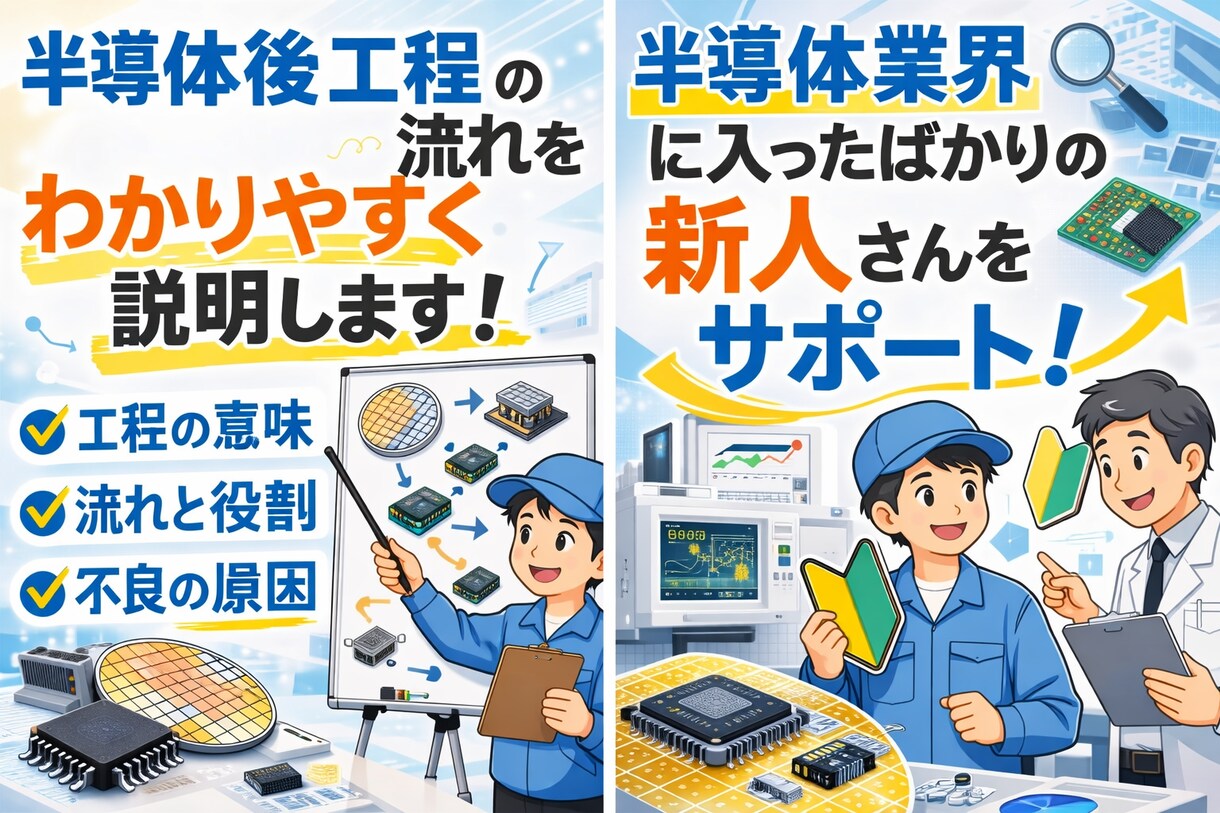 半導体工場新人向け後工程の流れ解説します 工程の意味や仕事の流れを18年経験でわかりやすく説明 イメージ2