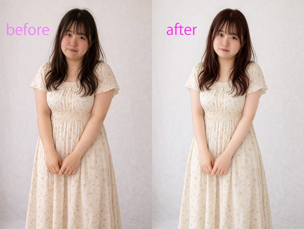 なりたい世界観に寄り添います 女性による最先端の繊細なレタッチ「自然に盛れる」〜「重加工」 イメージ3