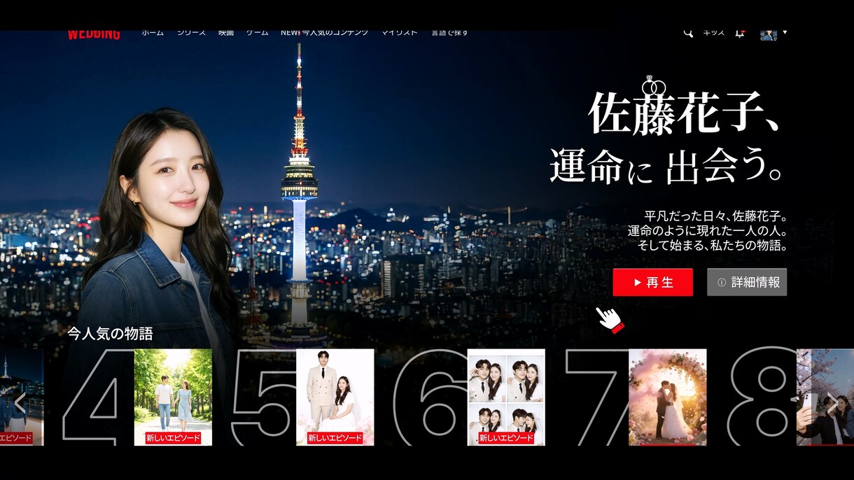 AIで二人の歌を! 世界に一つの結婚式ムービーます Netflix風シネマティック動画!二人の物語をAIの歌に！ イメージ3