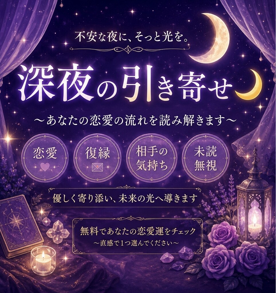 恋愛・復縁・相手の気持ちを読み解きます。ます 不安な恋愛の流れを優しく読み解きます。 イメージ1