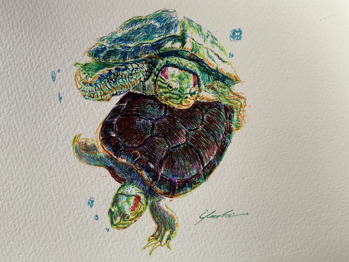 飼われてるペットの絵をペン画で描かせていただきます ペットをミニ画にして販売いたします！【⠀サイズ変更可能 】 イメージ6