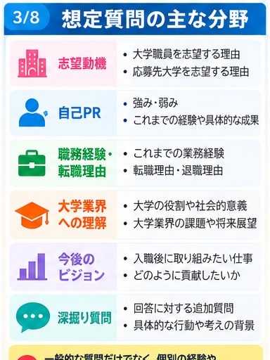 大学職員採用試験の面接試験対策をサポートします 想定質問30～40問の作成と回答添削で面接準備を支援 イメージ3