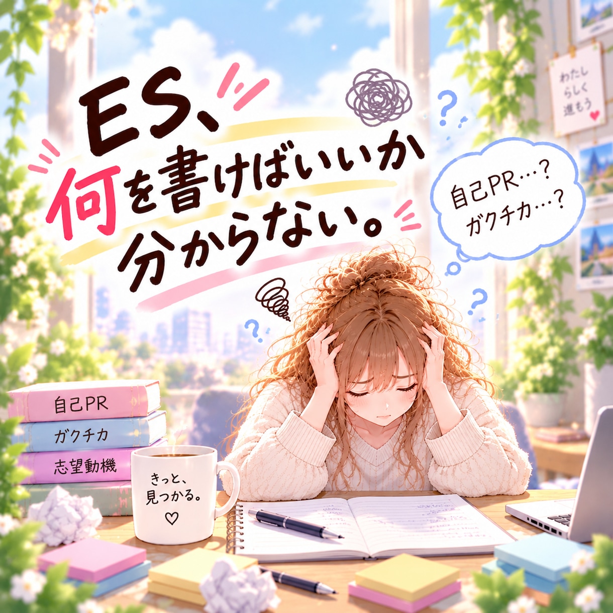ESが書けない状態から自己PR・志望動機を考えます 「何を書けばいい？」から大丈夫。一緒に強み・経験を見つけます イメージ1