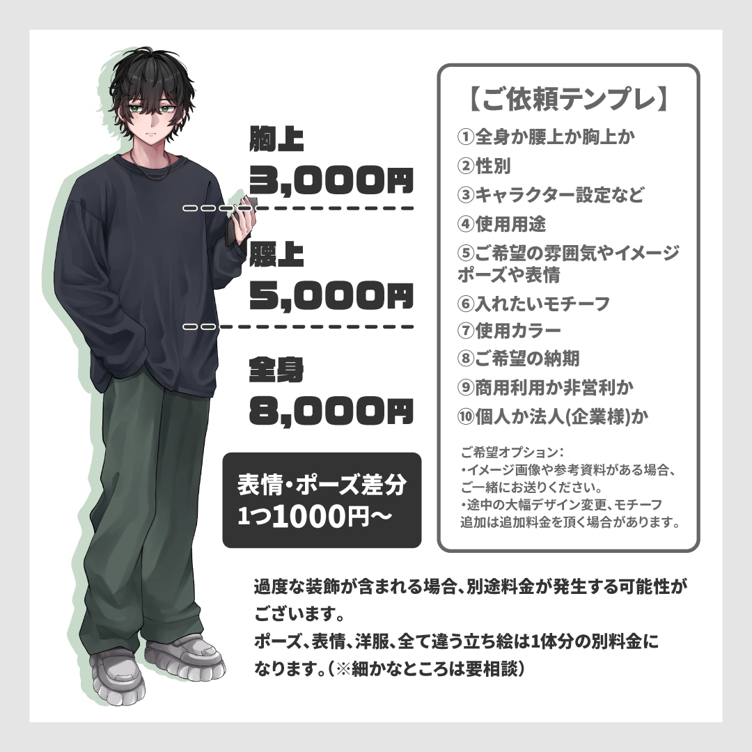 TRPG・VTuberなど立ち絵イラスト描きます 分かりやすいやり取りで初心者でも安心！気軽にご相談OK イメージ2