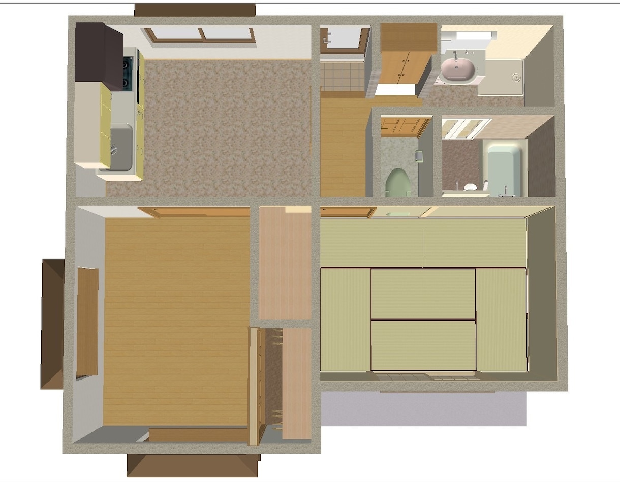 間取り図、3D俯瞰図作成します 不動産募集用の間取り図や、お引越し先のイメージの手助けに イメージ2