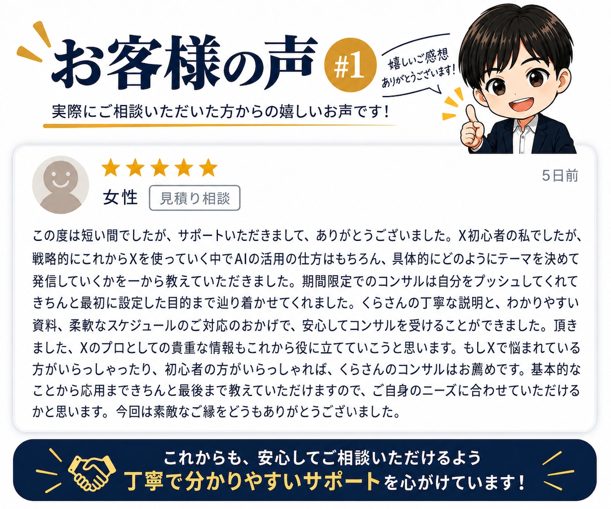 X初心者向け！7日間マンツーマンで伴走します 発信設計・AI活用・投稿添削まで対応 イメージ5