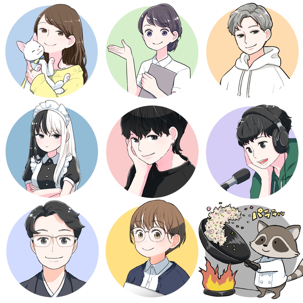 ラフ修正無制限！かわいく個性的なアイコンを描きます ビジネスにも◎ ペット追加、人物追加なども追加料金なしです！ イメージ7