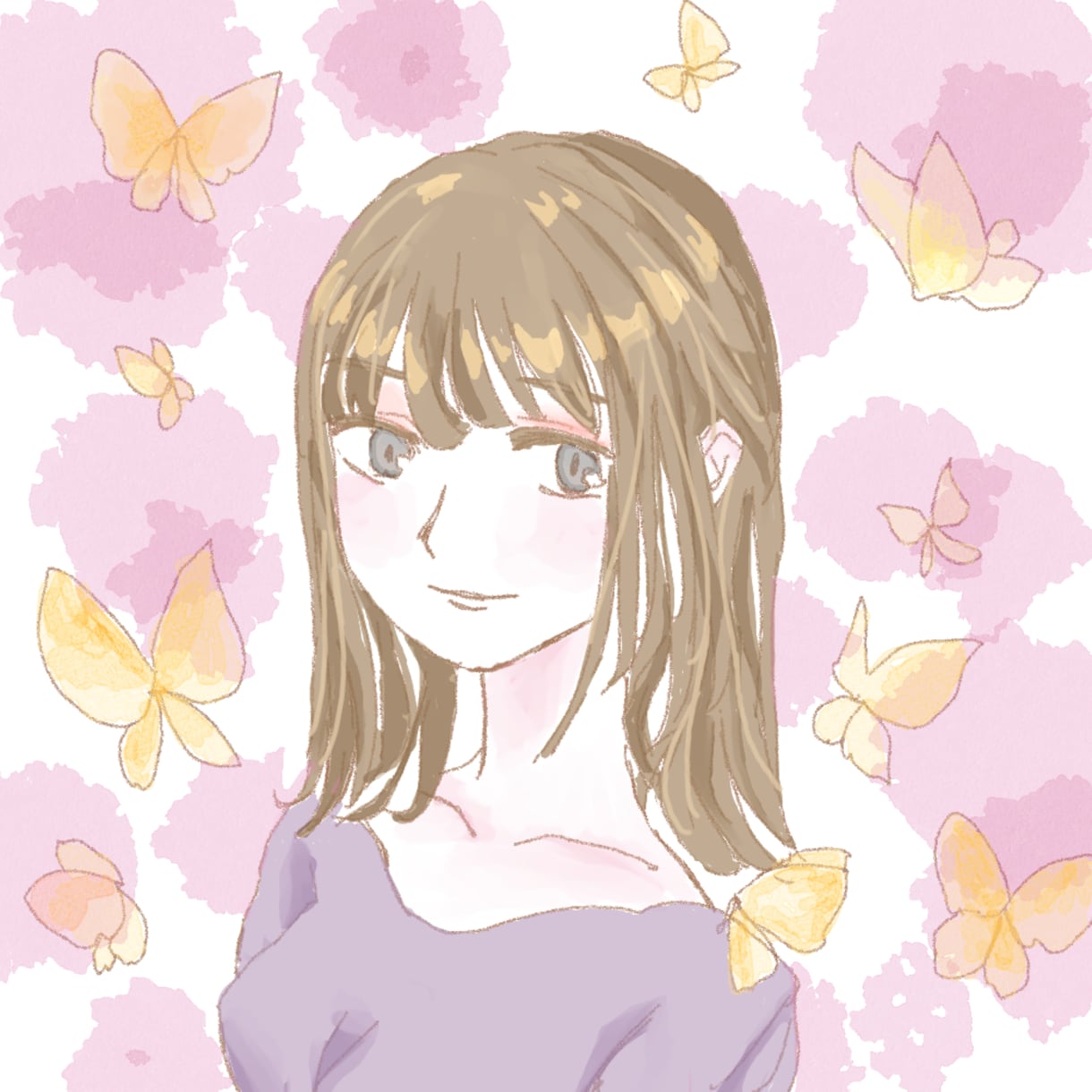 シンプルでかわいいアイコン作成いたします やわらかい雰囲気のかわいい女の子のアイコンを作成します イメージ1
