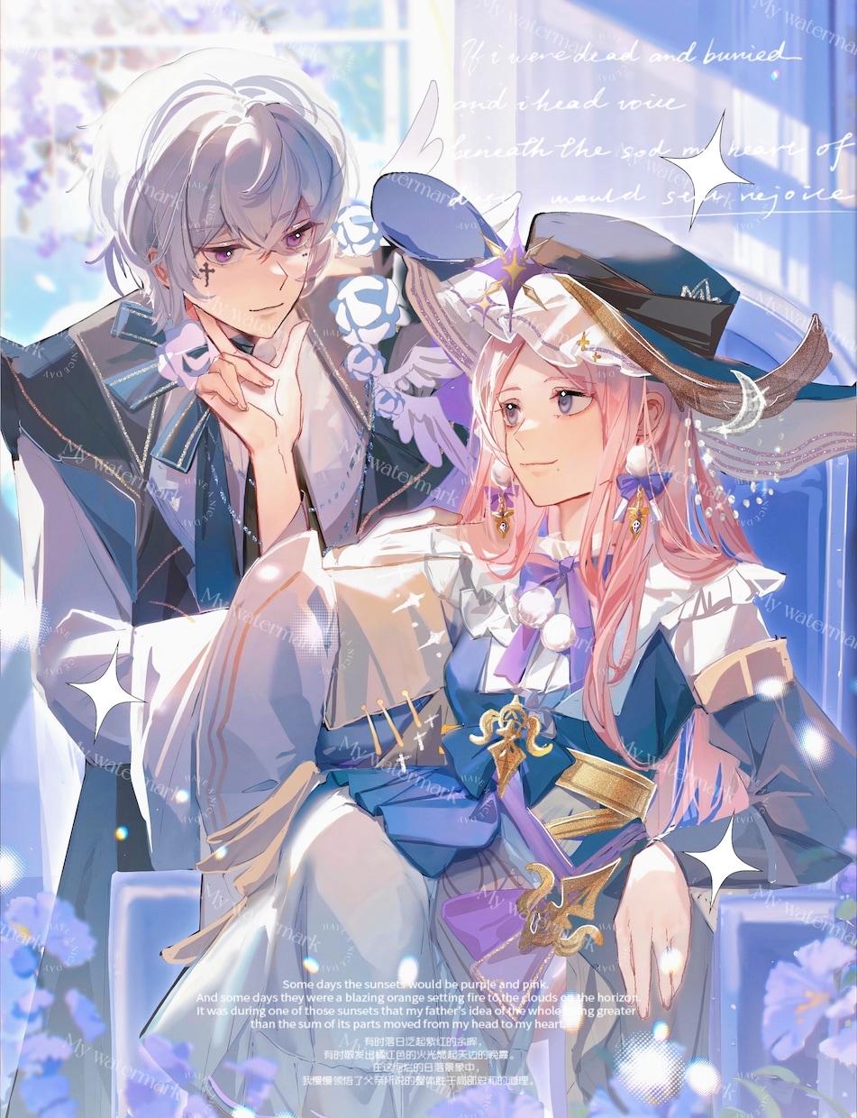 腐/夢絵、cpイラストを作成します 強い光と影、細部まで描き込まれた背景のイラストを得意 イメージ1
