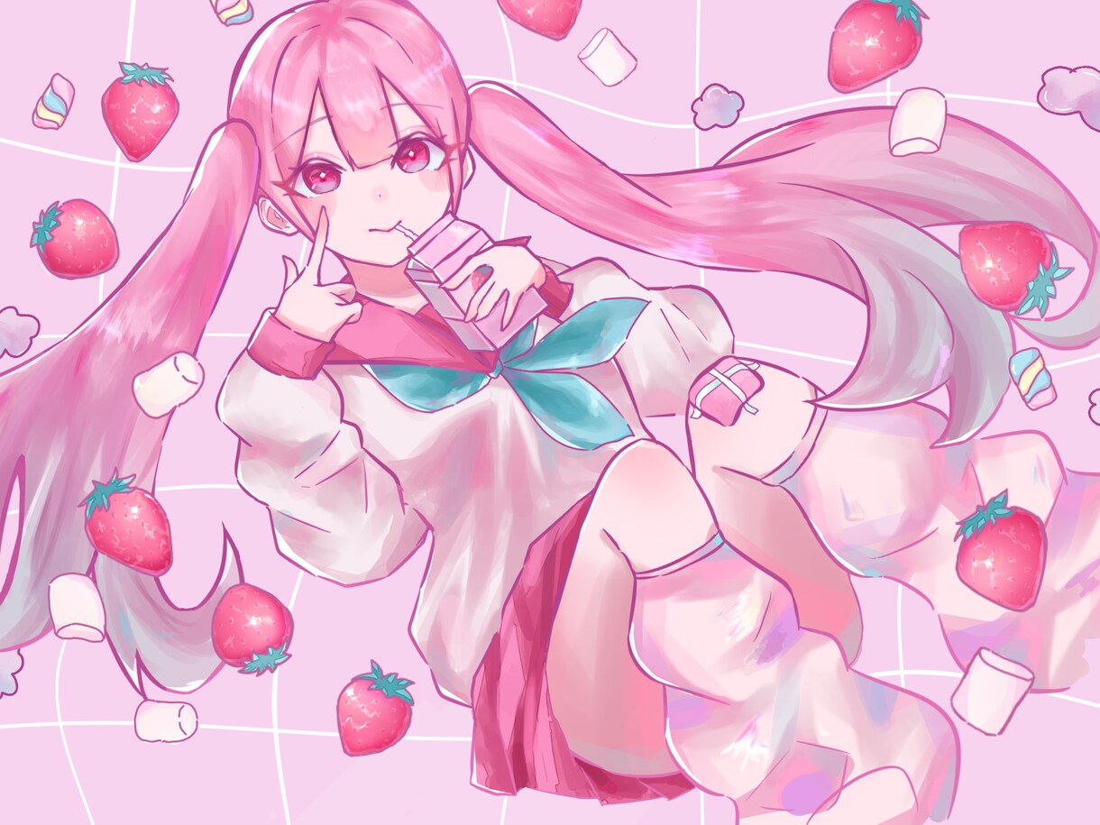 かわいい女の子のイラストを描きます 砂糖菓子のように甘いあなただけの女の子をお描きします イメージ3