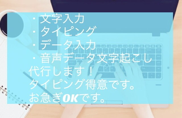 タイピング作業、文字入力します データ入力/文字起こし/文字入力作業を代行致します。 イメージ1