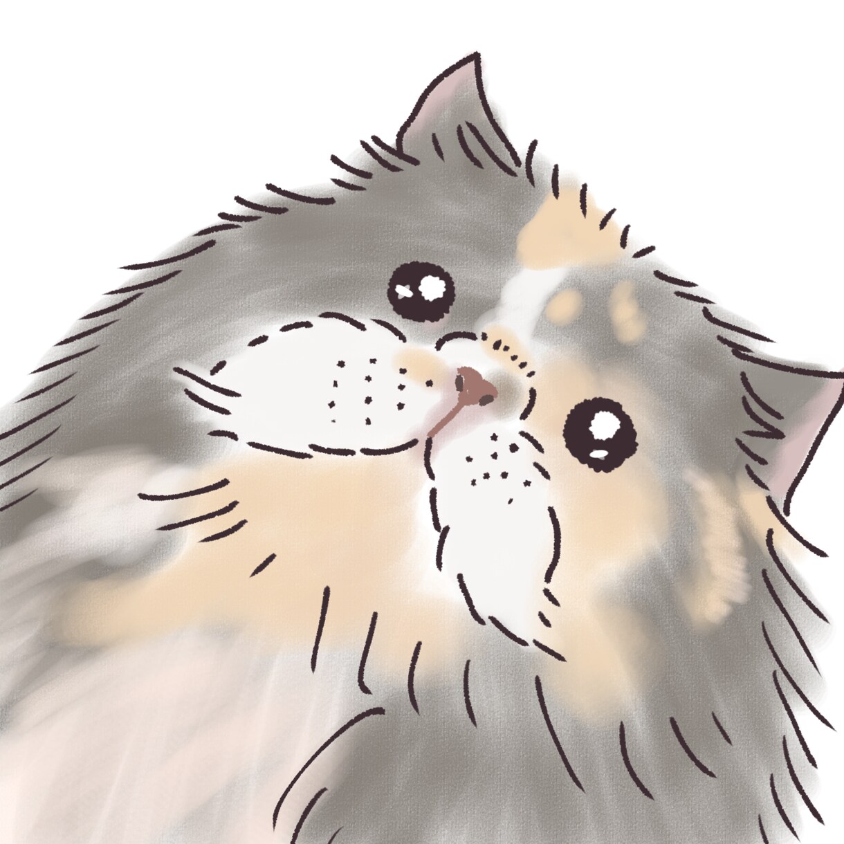 ゆるかわほっこりかわいいペットのイラスト描きます バラバラの写真からぎゅっと集まった1枚のイラストに。 イメージ2