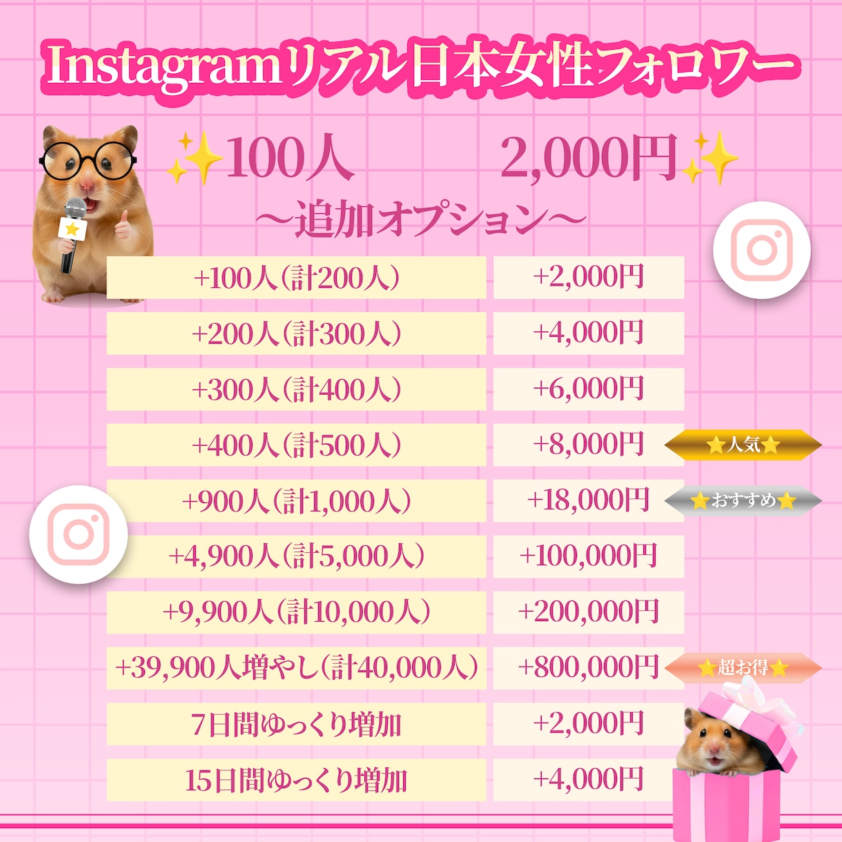 インスタ 日本女性 フォロワー 100人増やします ⭐高品質＆低価格＆保証有⭐認知＆信頼向上⭐ SNS 運用 ⭐ イメージ2