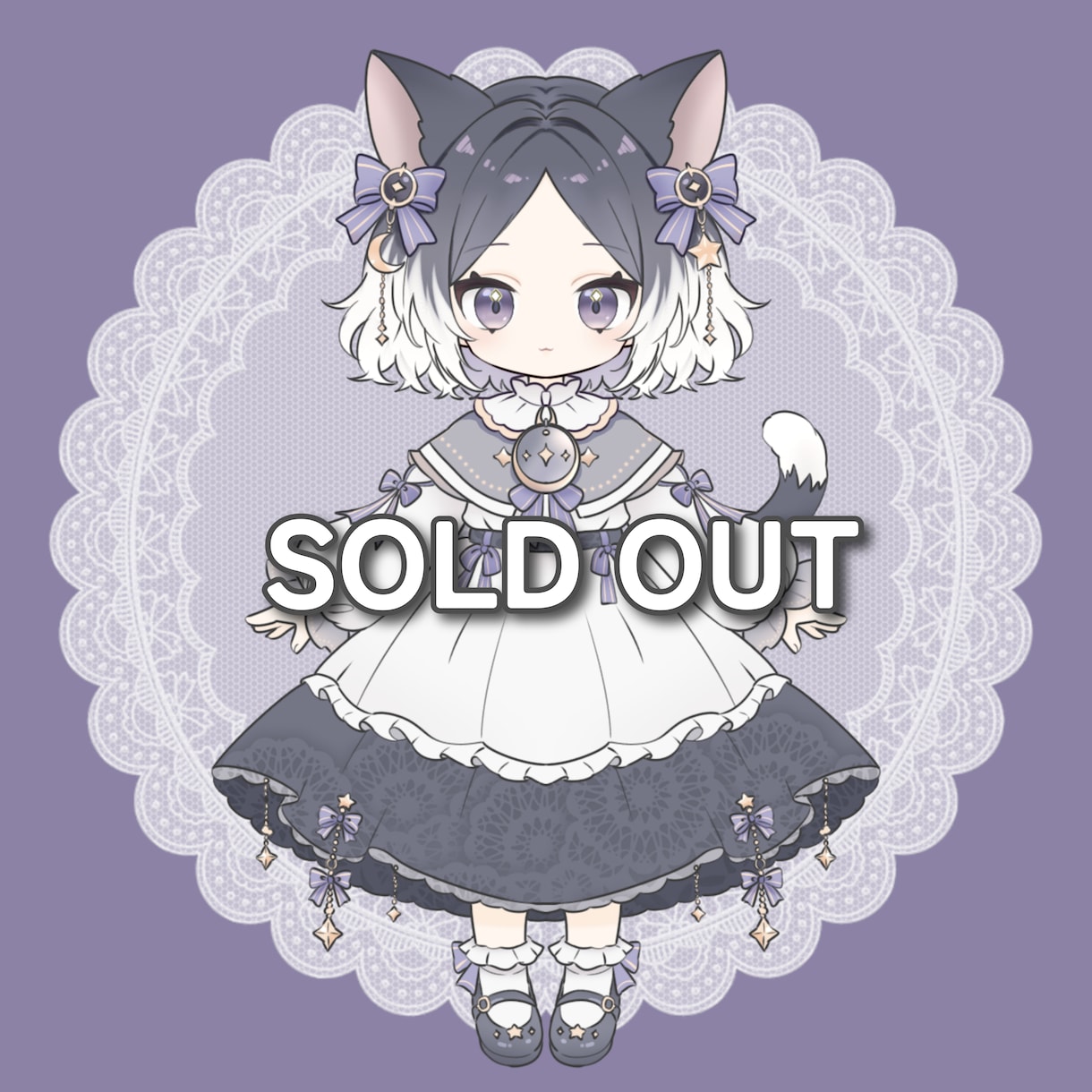 ゆめかわSDキャラ販売します 猫モチーフのゴシックロリータな女の子です。 イメージ1