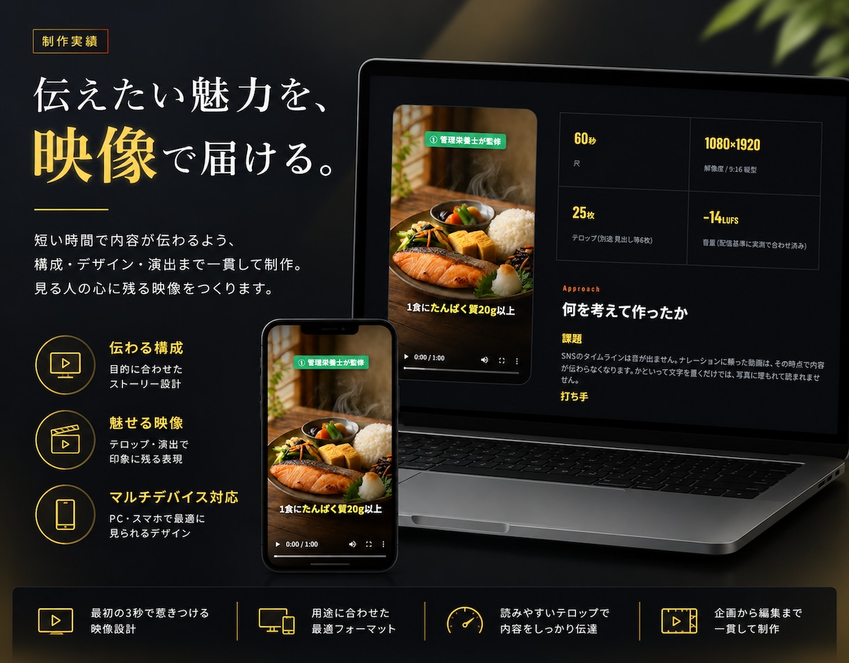 音なしで伝わる縦型ショート動画を作ります テロップだけで最後まで見せる。撮影不要・AI活用 イメージ1