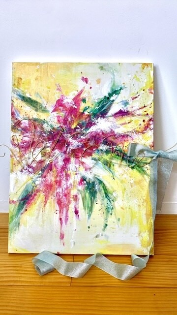 ブーケの絵画でウェルカムボード描きます 式当日使用のブーケを絵画にしたウェルカムボード！ イメージ5