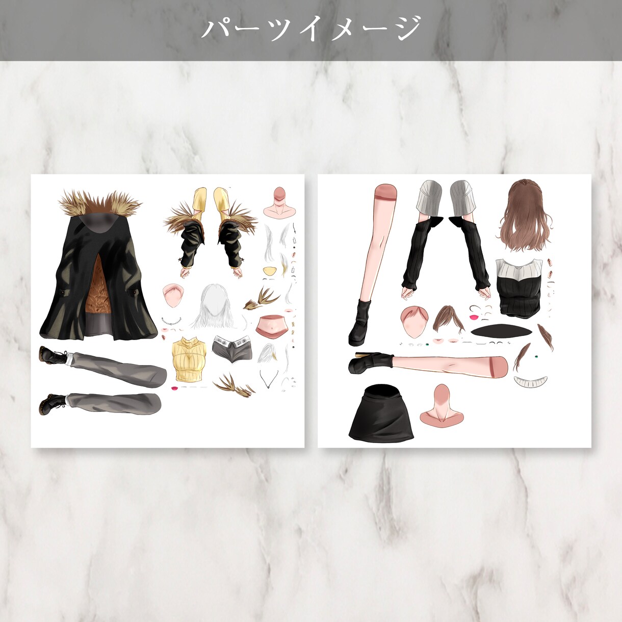 美しい女性のLive2Dイラスト作成します 一味違うテイストでLive2D用パーツ分けイラストを制作 イメージ6