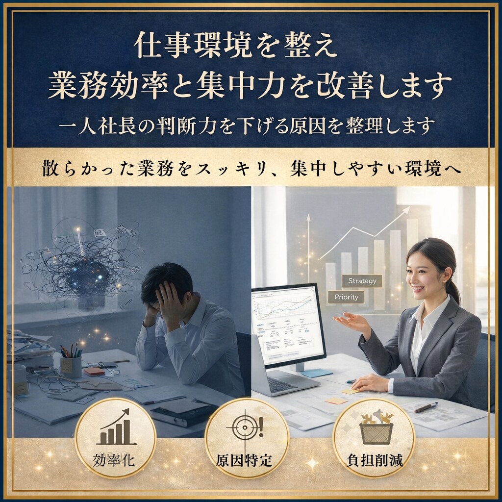 業務効率を下げる無駄タスクを洗い出し整理します AI活用も含めて効率改善の方向を明確にします イメージ1