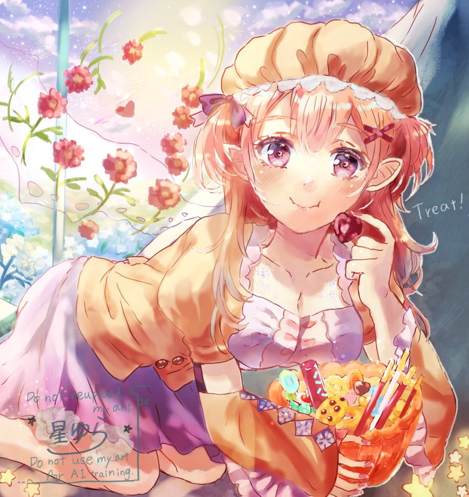 幻想的な可愛い女の子と綺麗な背景イラスト作成します パステルカラーのアナログ感ある幻想的な可愛い女の子イラスト イメージ1