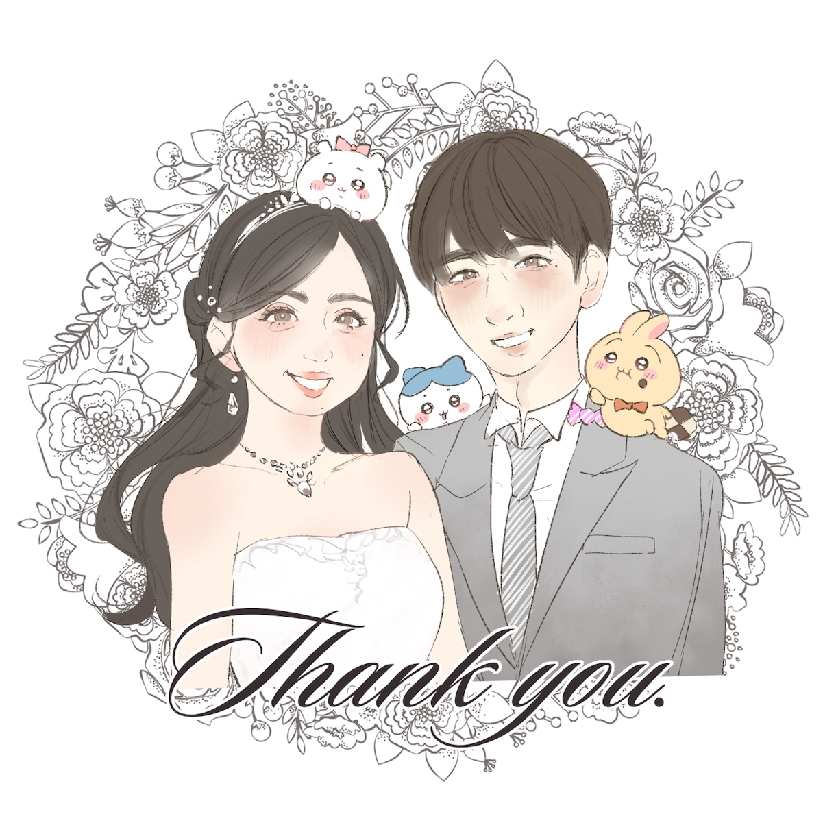 速筆！！お好みのタッチで結婚式イラスト制作します ウェルカムボードに最適！どんな絵柄でも！和装・ドレスなど！ イメージ4