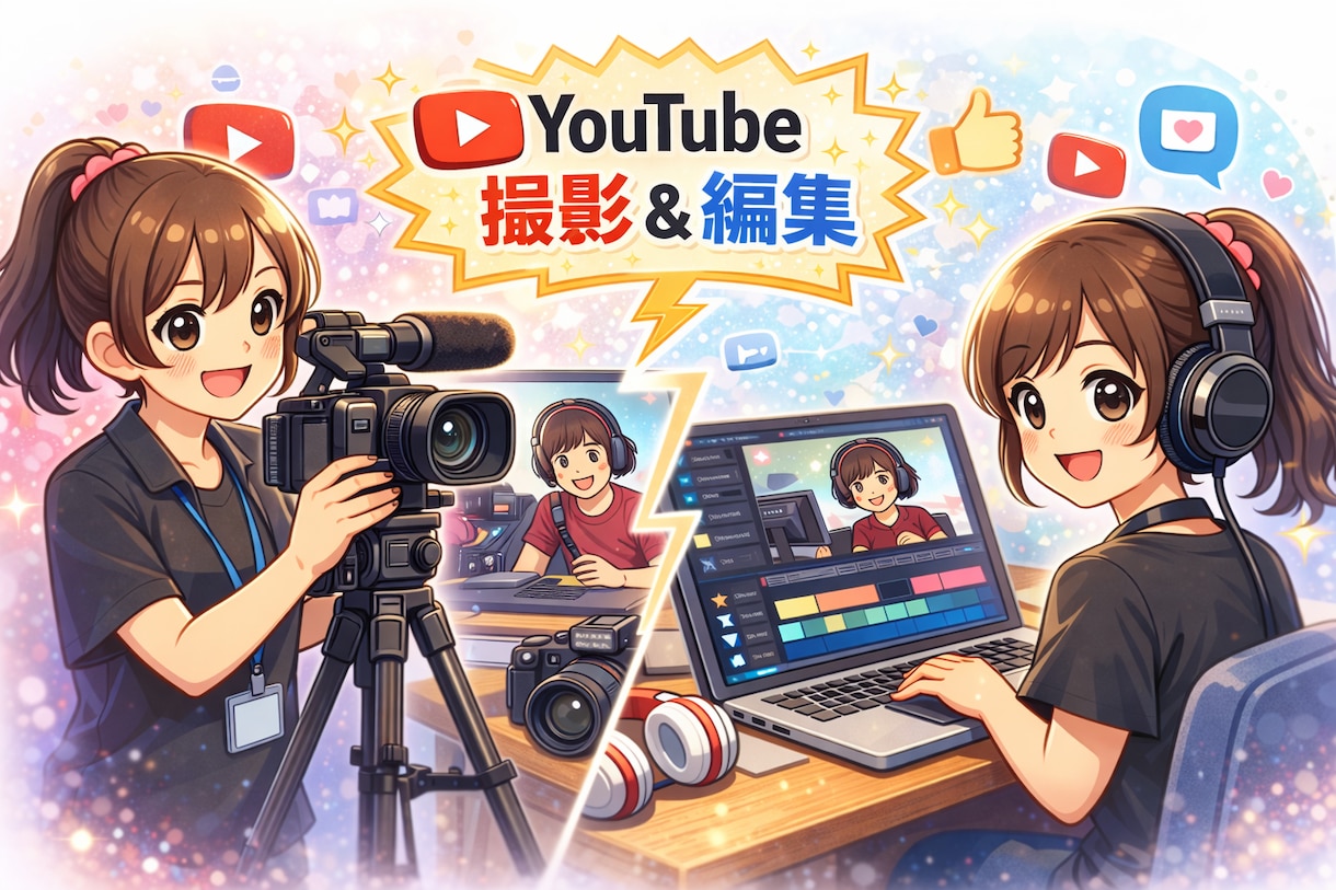 YouTubeの撮影から編集まで対応します 企画に合わせた撮影・カット編集・テロップ・BGMまで対応！ イメージ1