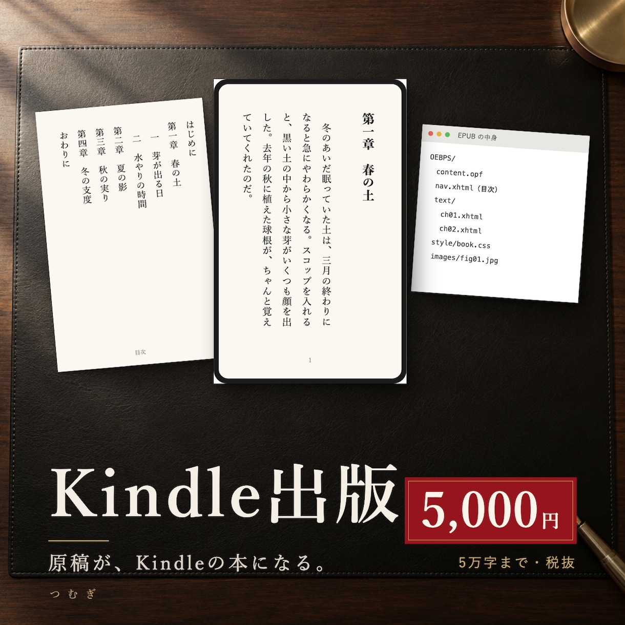 原稿をKindle用EPUBに整形・変換します 目次・章・段落を整えて、KDPにそのまま入稿できる形に イメージ1