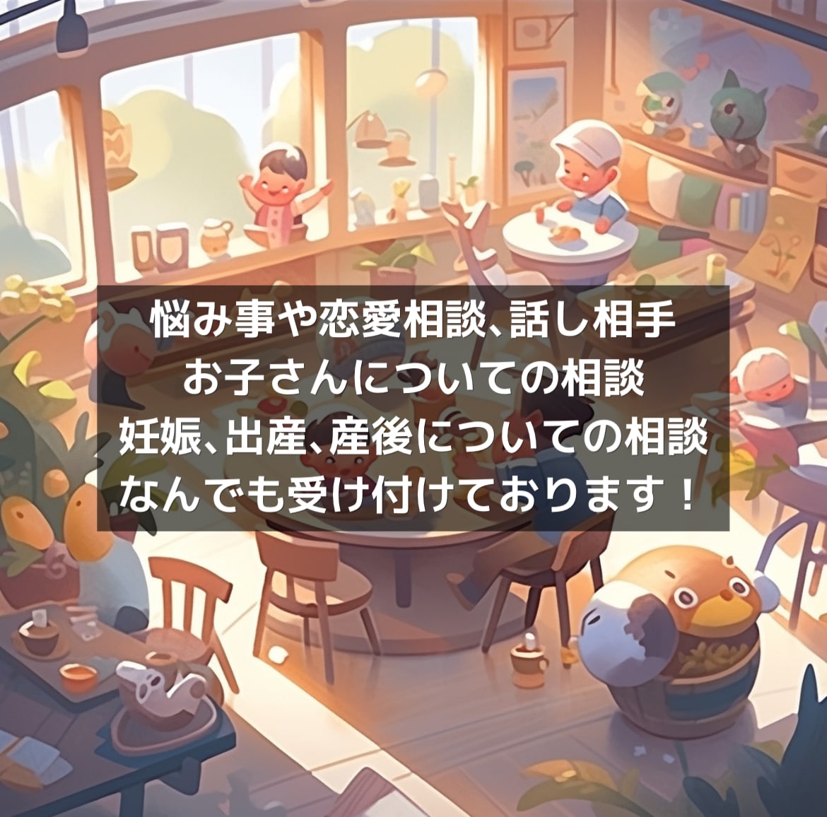 悩み相談や話し相手、子供についての相談乗ります シングルで一児の母がなんでも相談に乗ります♪ イメージ1