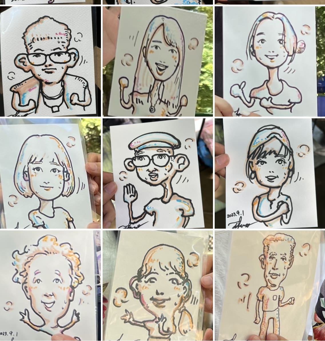 色紙原画あり。ポップでかわいい似顔絵描きます 絵の具で似顔絵描きます！(ペットも可)色紙サイズです！ イメージ6