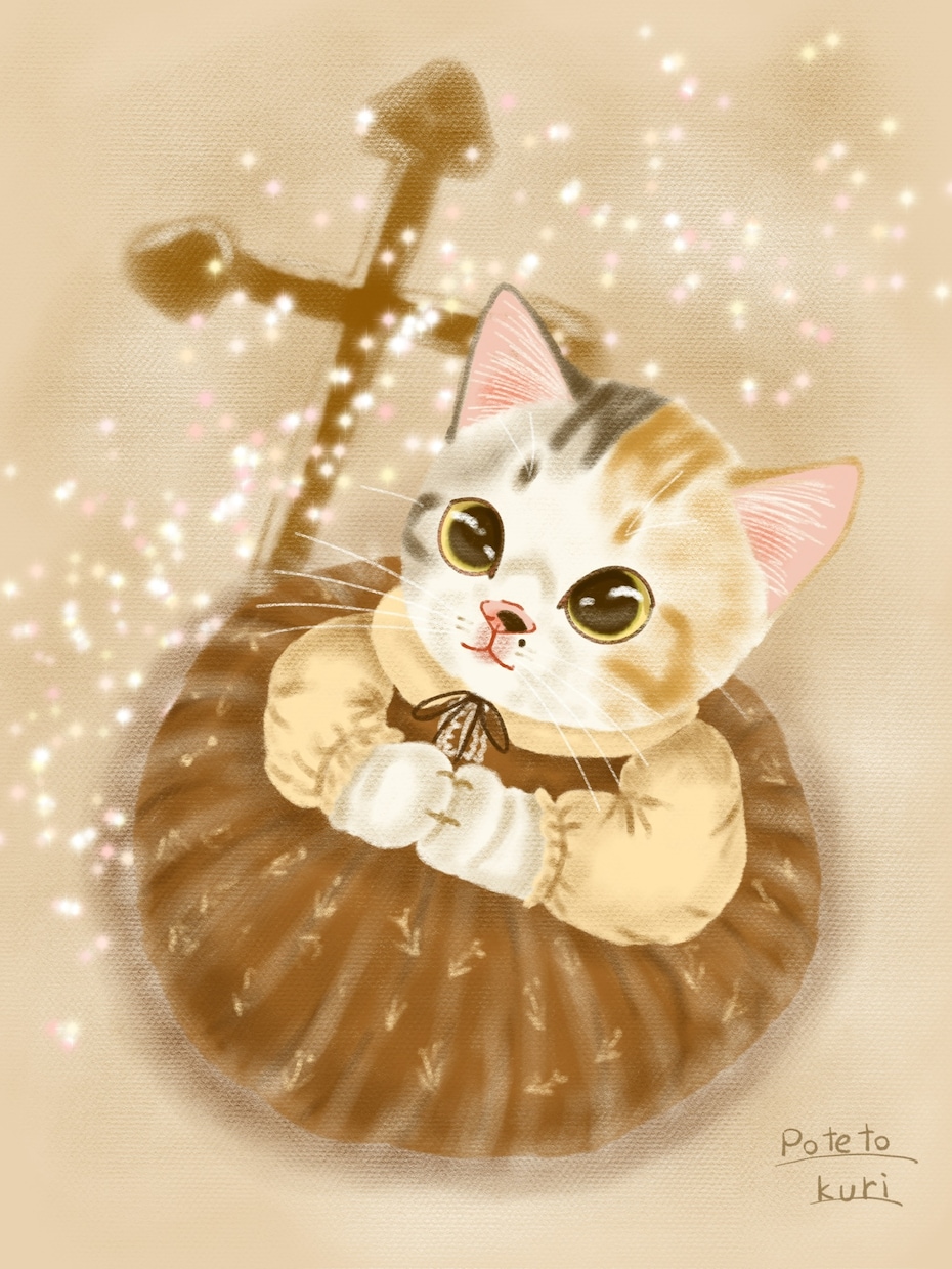 パステル画風猫のイラストをお描き致します 暖かいアナログパステル画風のイラストをお描きします。 イメージ2