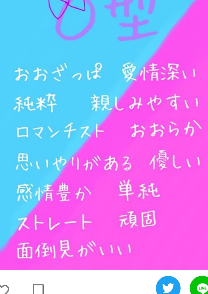 血液型占いを「メイン」にさせていただきます と言えど 性格と血液型は別なので、特殊な方法やらせて頂きます イメージ8