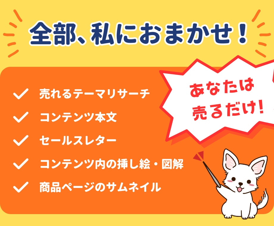 即販売できるコンテンツをあなたに代わって作成します あなたは販売するだけ！ネタ選びも構成も商品作成まるっとお任せ イメージ3