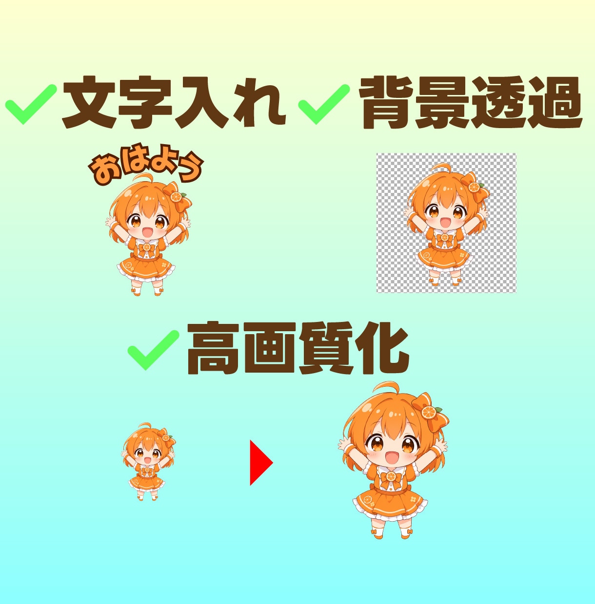 AIイラストをLINEスタンプにします 絵の修正から入稿データの作成まで一貫して行います！ イメージ3