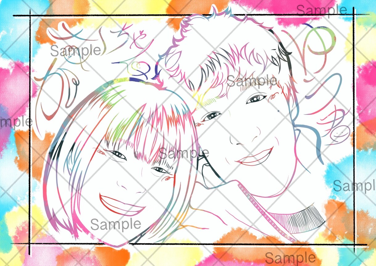 お写真1枚から一生に一度の想い出をお描きします 見た人が忘れられないウェルカムボードをお届けします イメージ3