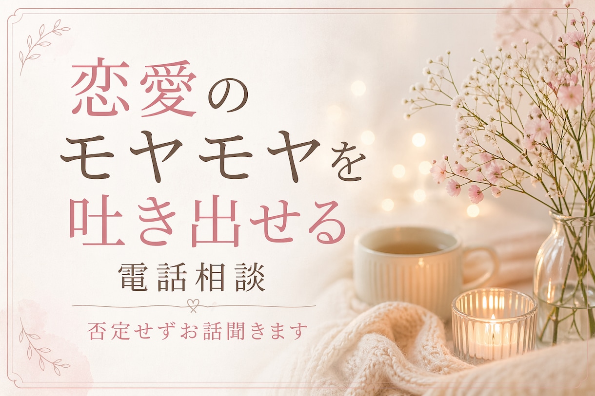 恋愛のモヤモヤを吐き出せる相談。優しくお聞きします 一人で抱え込まずに、ぜひご相談ください♪ イメージ1